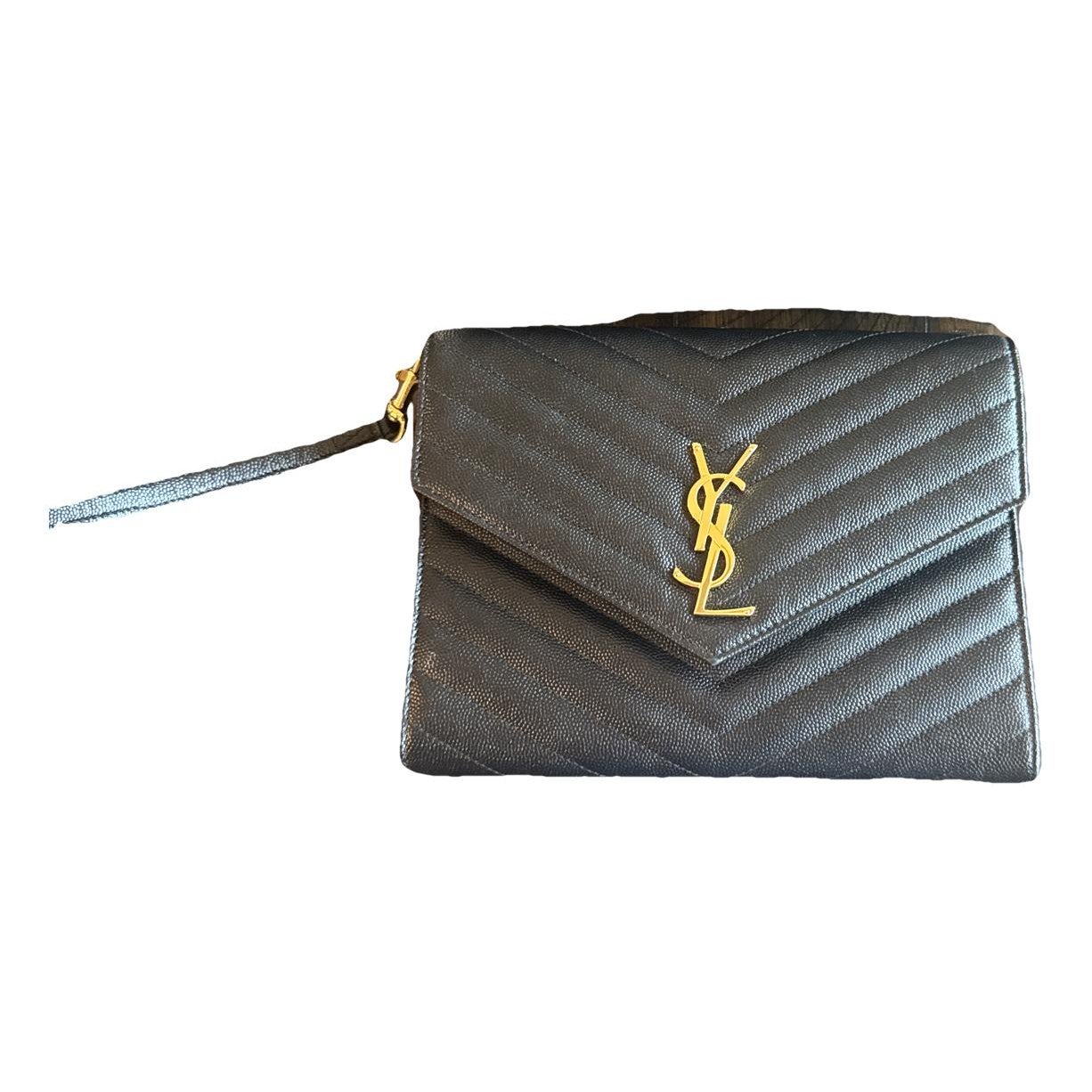 Leather clutch bag