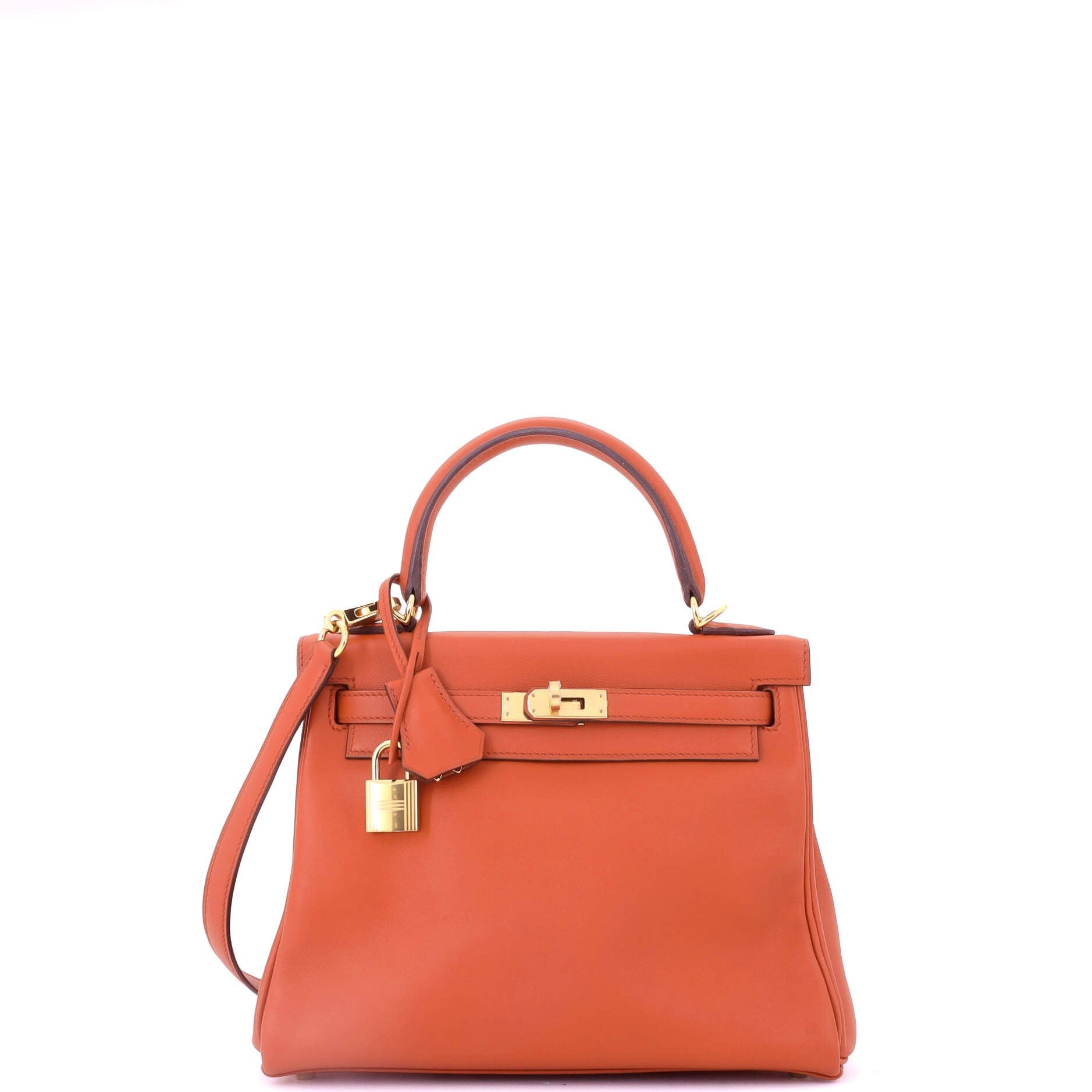 Hermes Kelly Handbag Terre Battue Swift with Gold Hardware 25