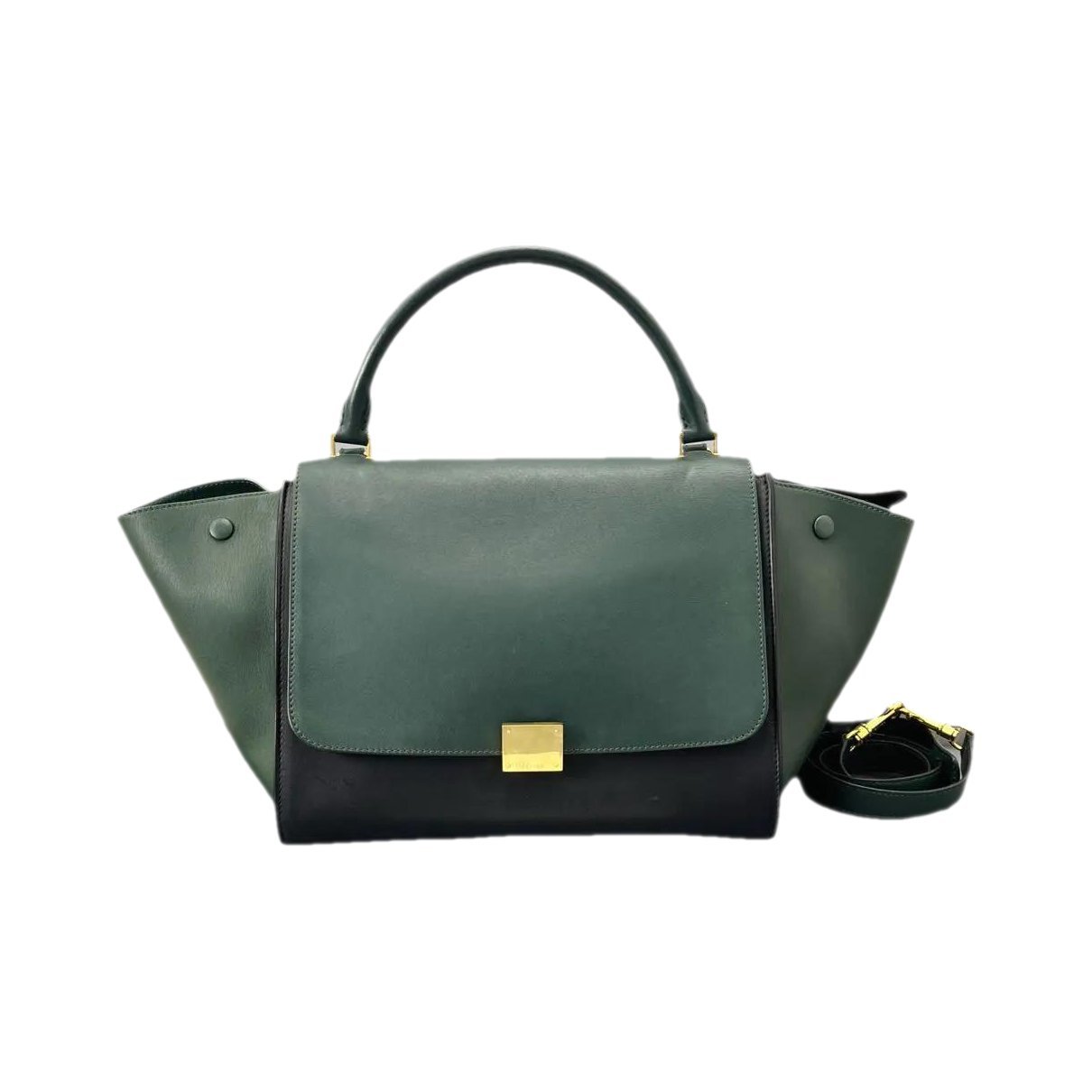 Trapèze leather handbag
