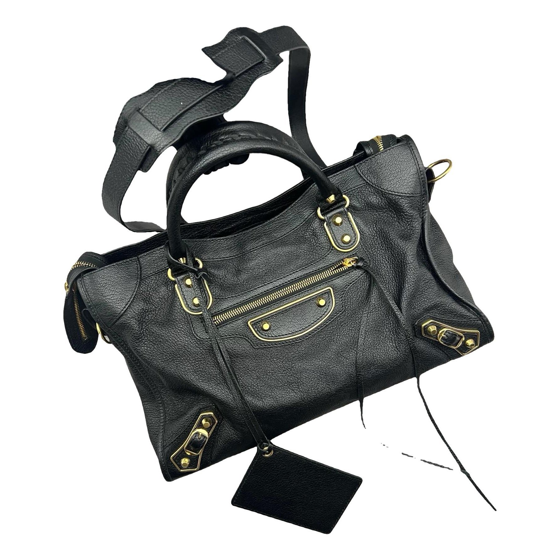 City leather handbag