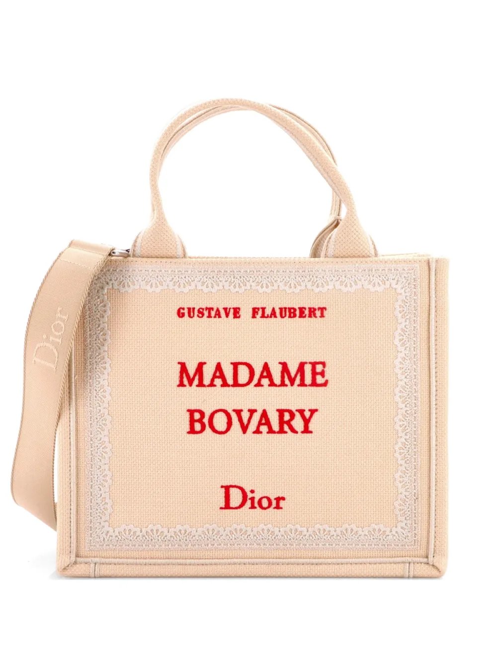 Book with Strap Embroidered Canvas Small tote bag