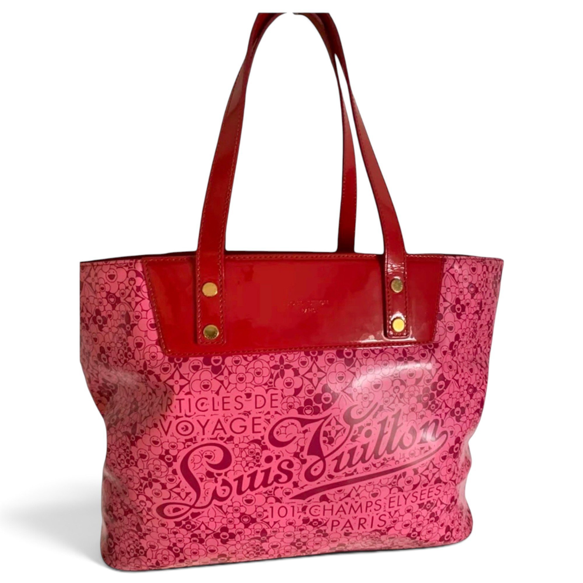 Cosmic blossom patent leather tote