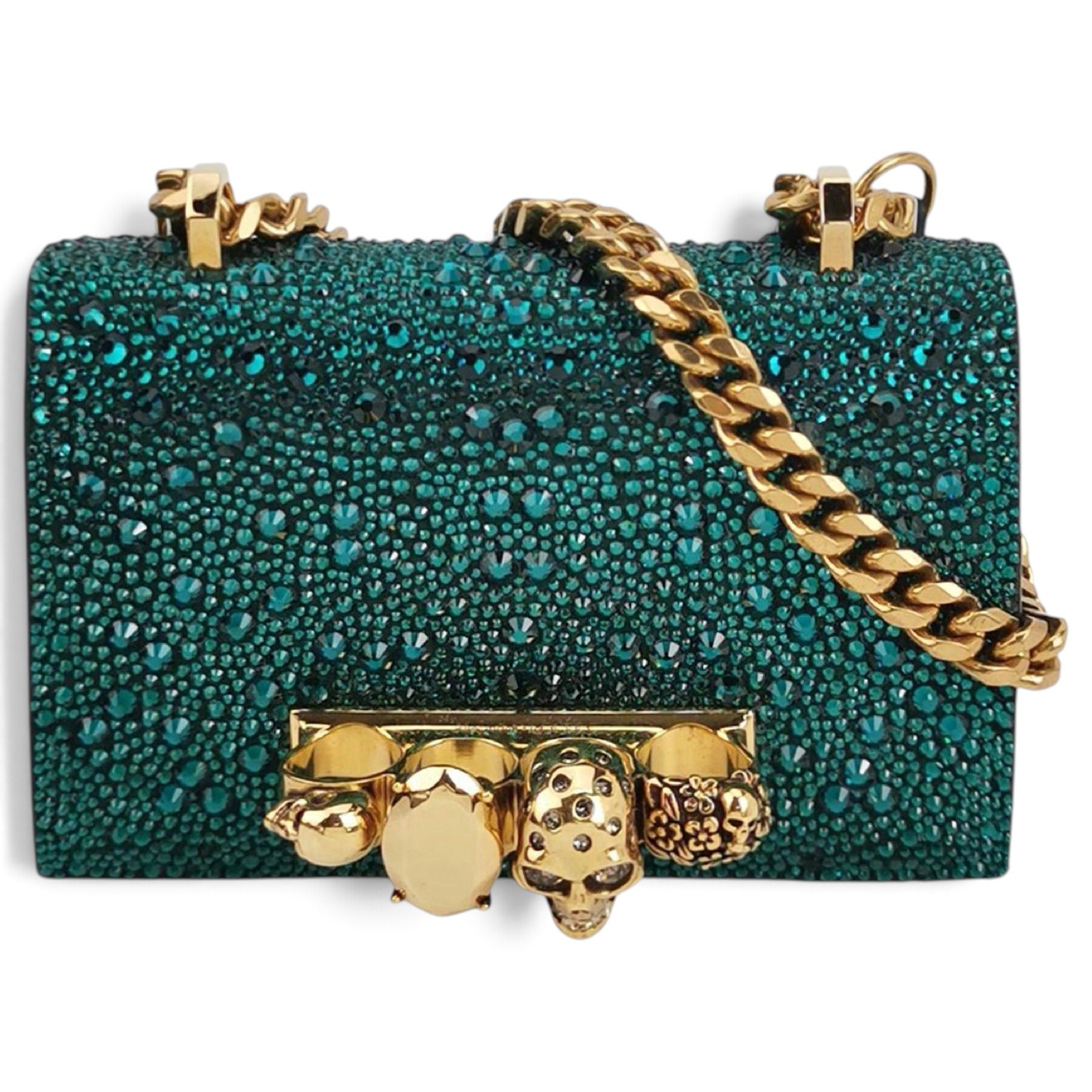 Knuckle leather crossbody bag