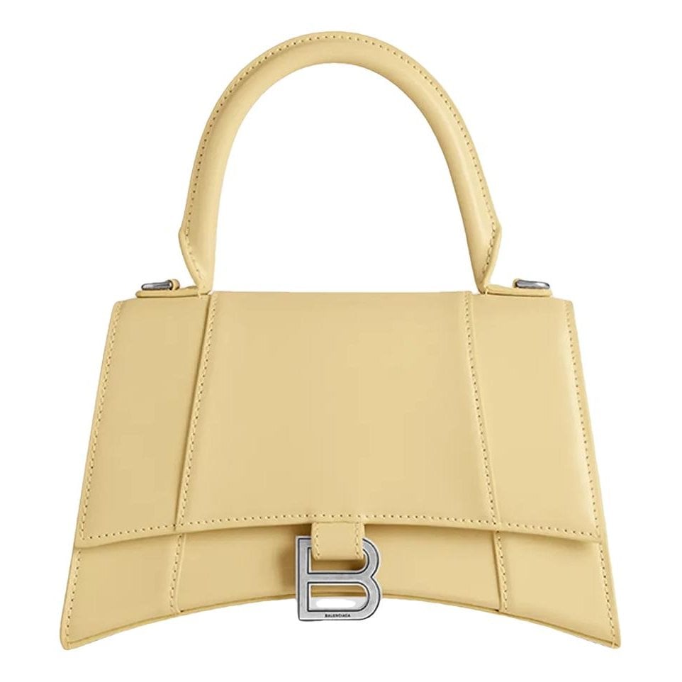 Hourglass leather handbag