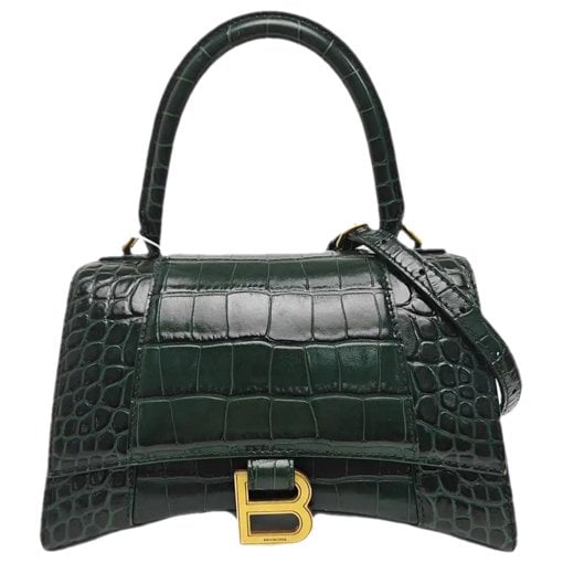 Hourglass leather handbag