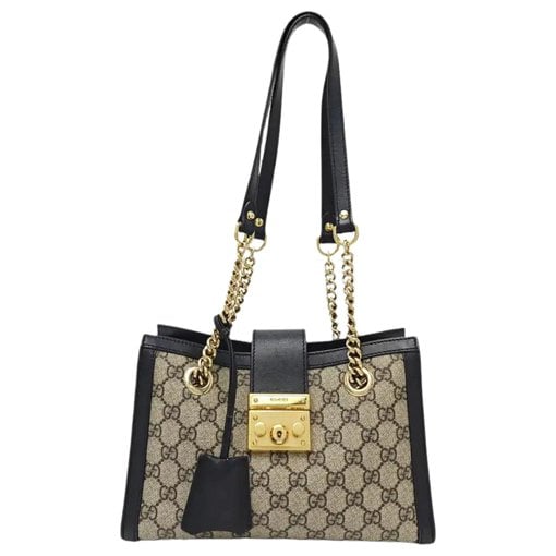 Padlock leather handbag