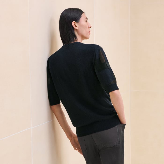 Marine Cashmere "Intarsia Maillon Puzzle" Crewneck Sweater
