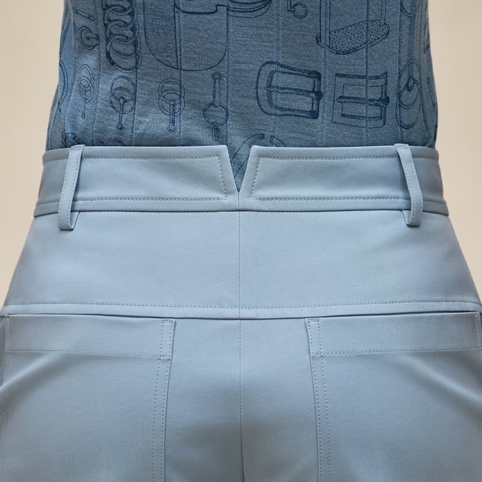 Bleu Adriatique Double Cotton Twill Shorts