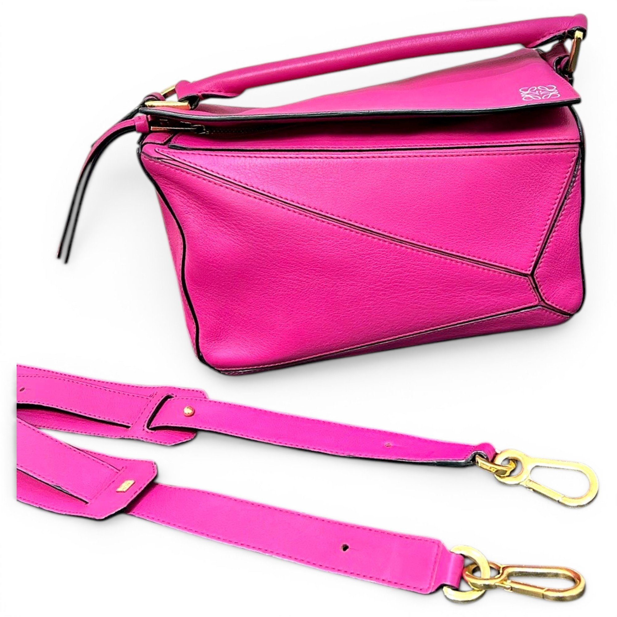 Puzzle leather handbag