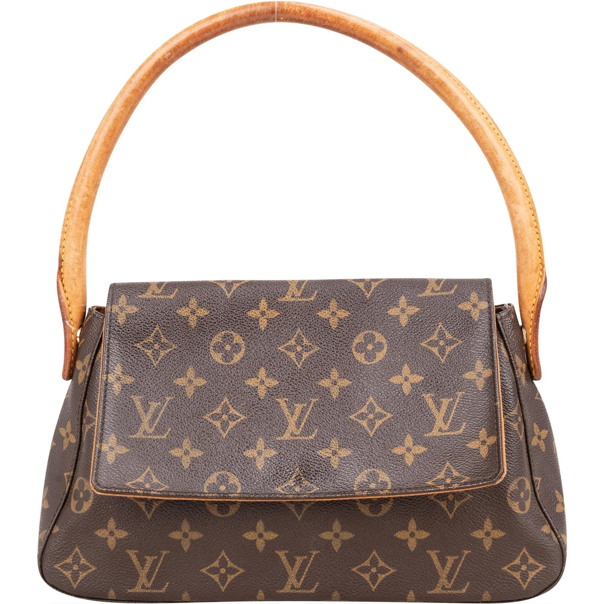 Looping leather handbag