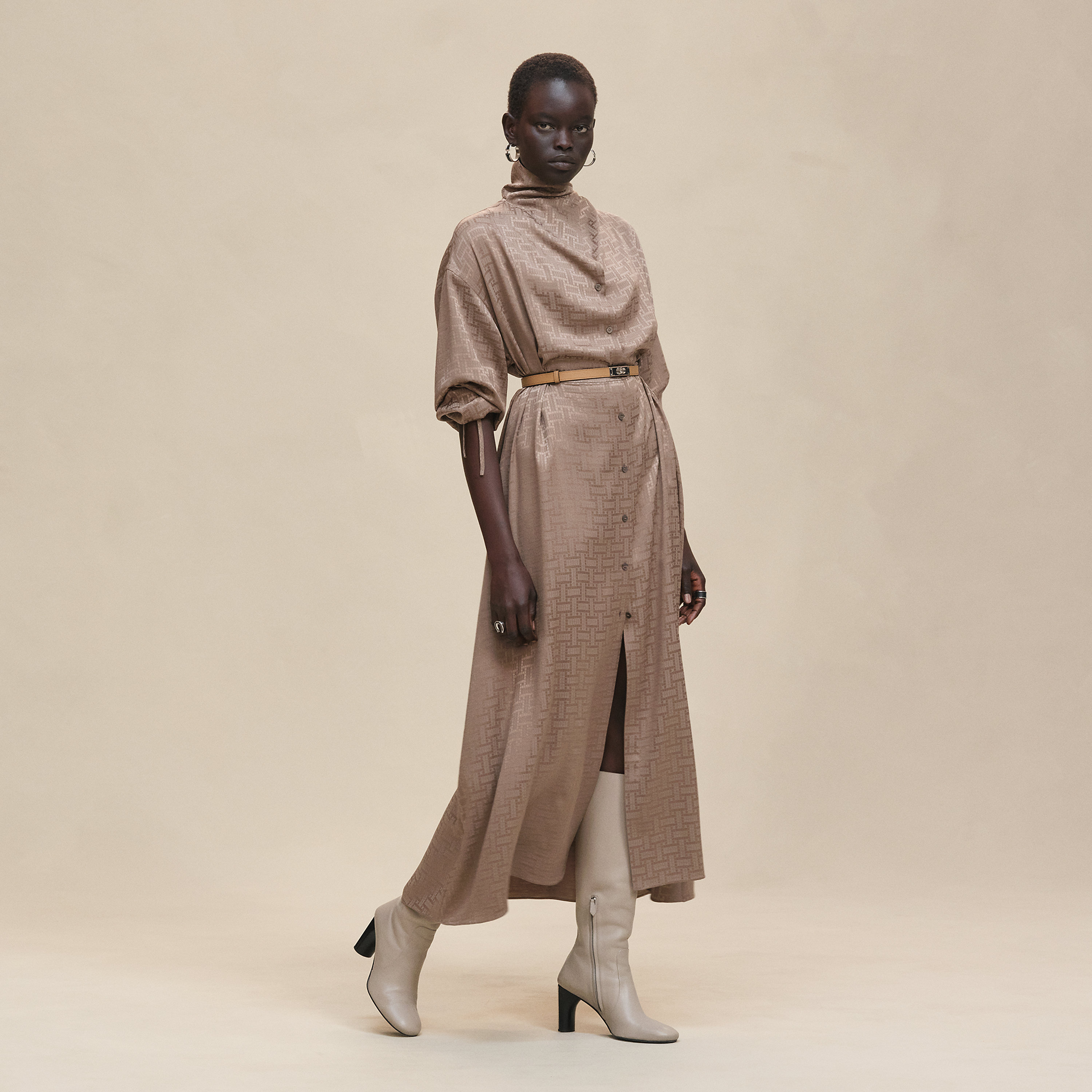 "Mosaique" drawstring long dress