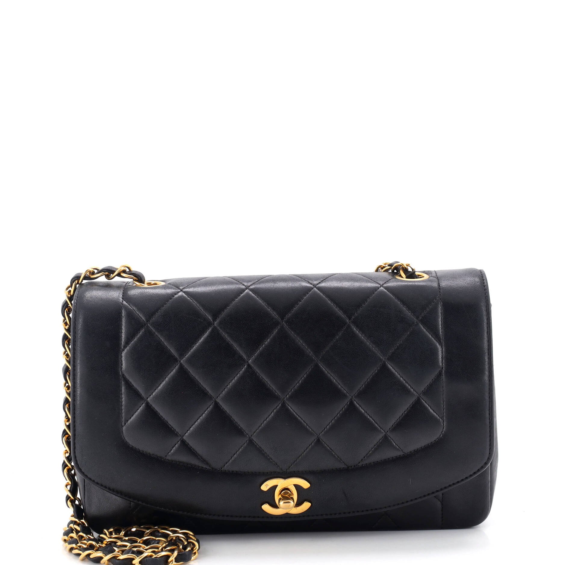 Vintage Diana Flap Bag Quilted Lambskin Medium
