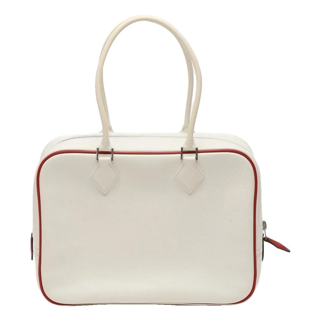 Hermes Plume 28 Handbag White Epsom Leather