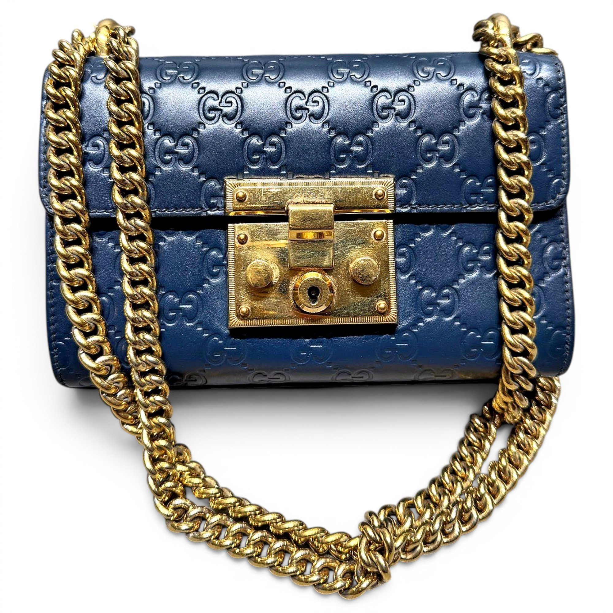 Padlock leather handbag
