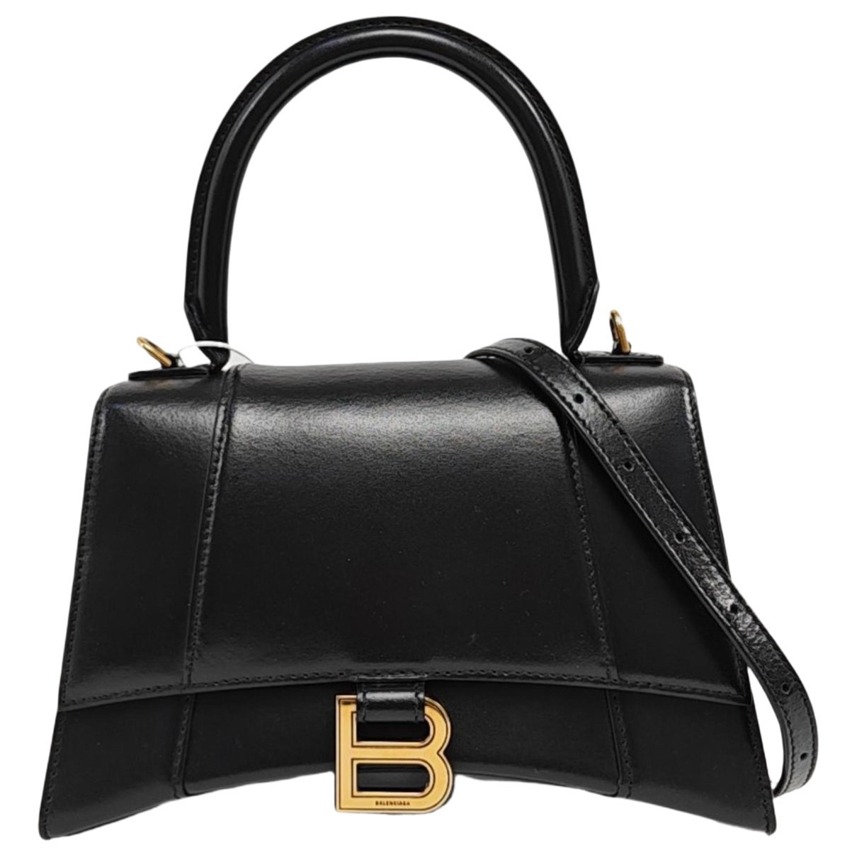 Hourglass leather handbag
