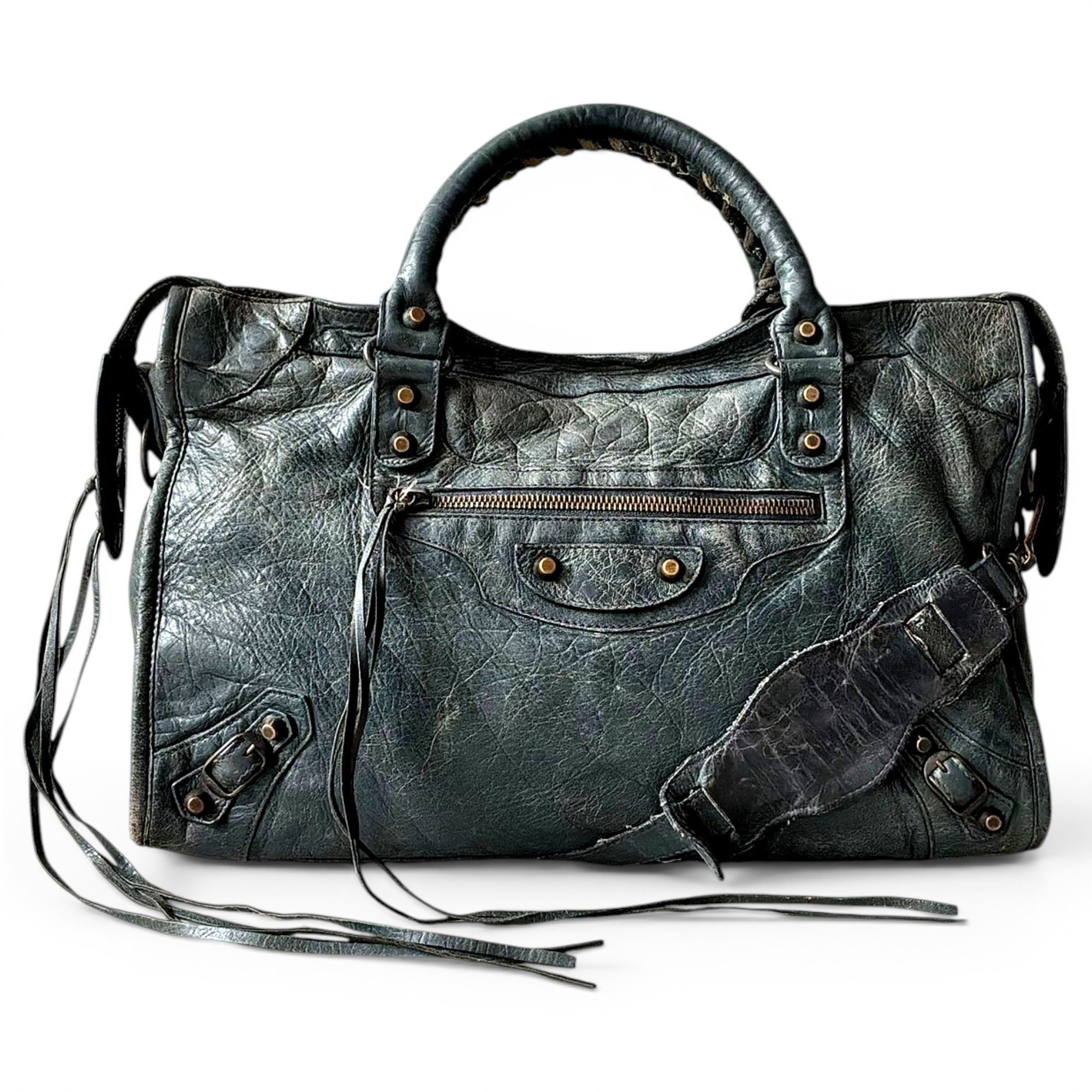 City leather handbag