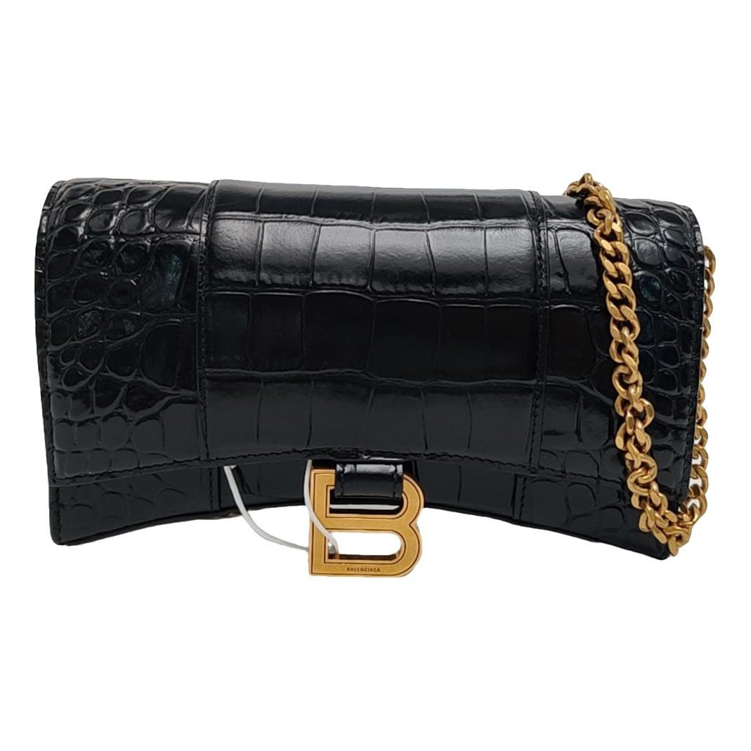 Hourglass leather handbag