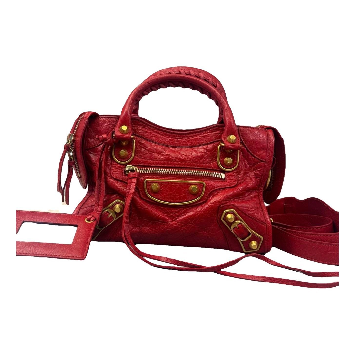 City leather handbag