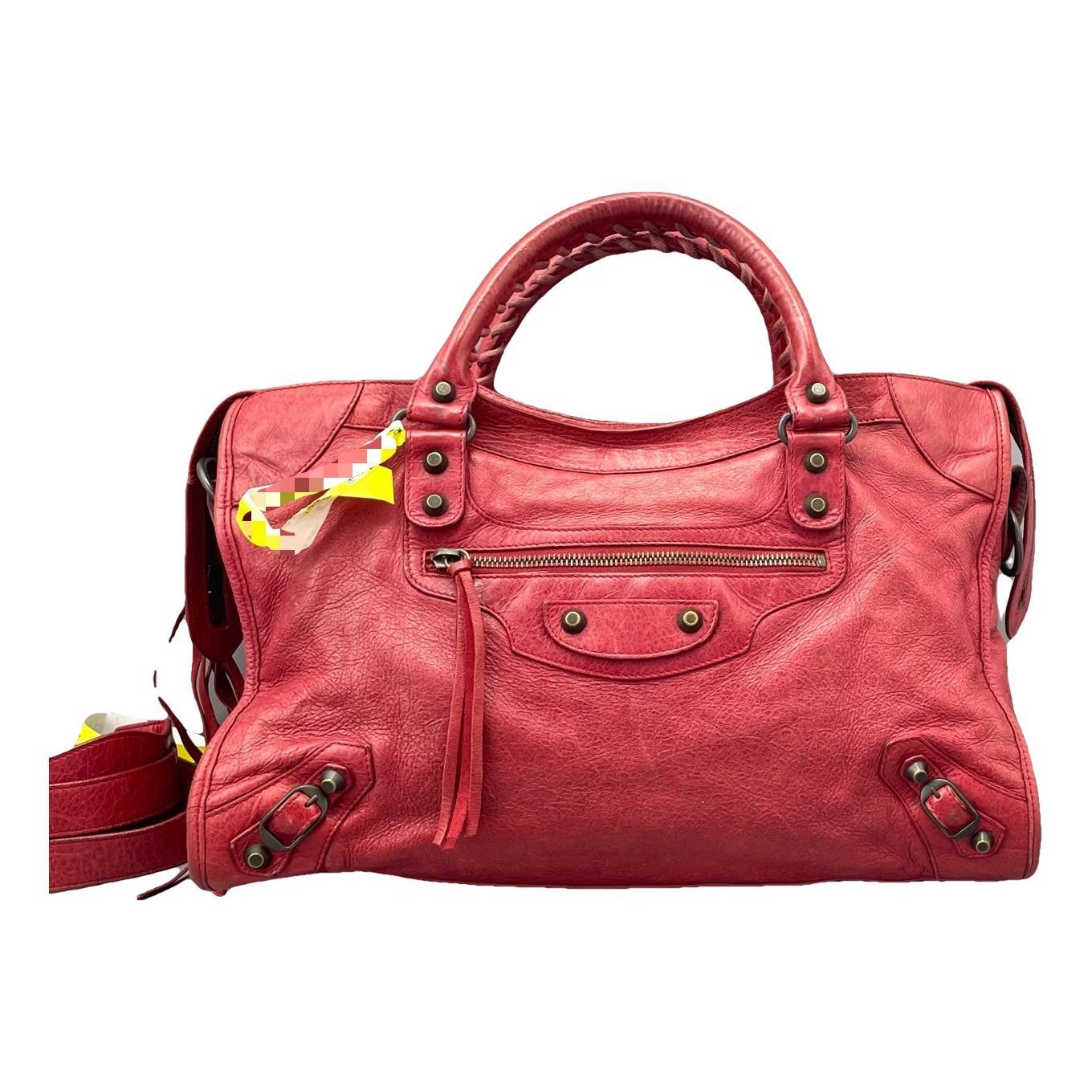 City leather handbag