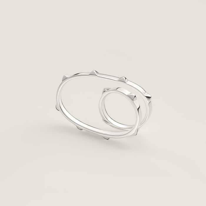 Sans Coloris Hermès Clou d'H Double Ring
