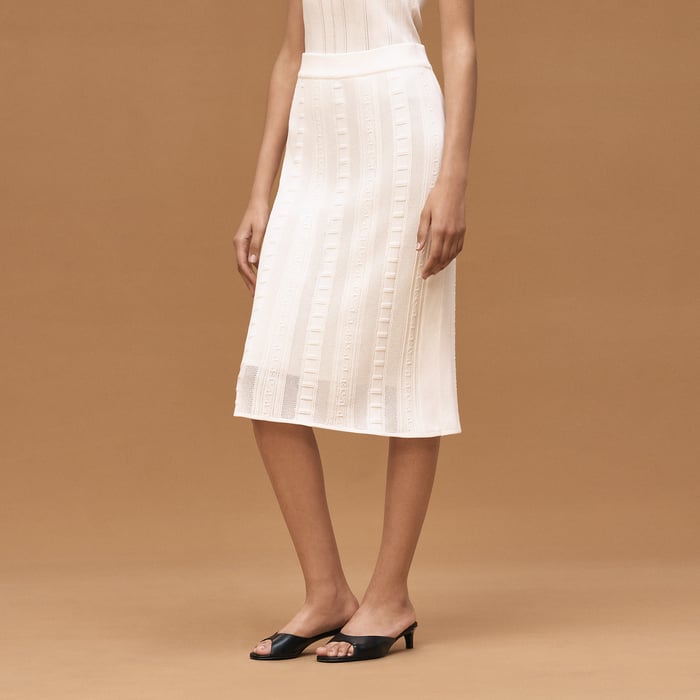 Blanc Céramique Straight Skirt