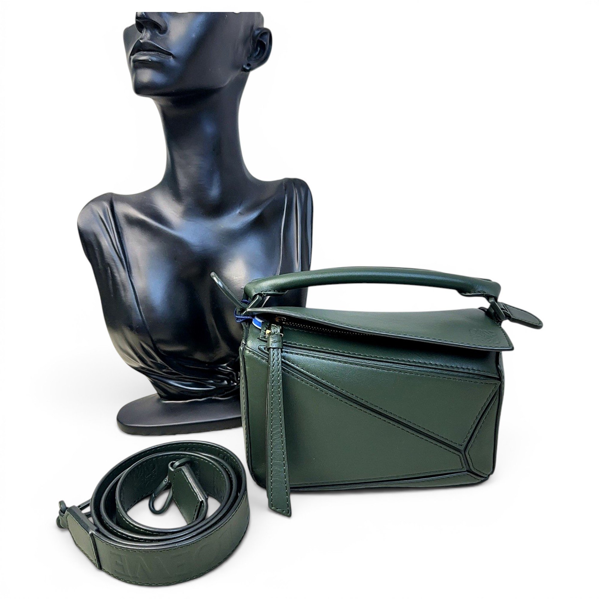 Puzzle leather handbag