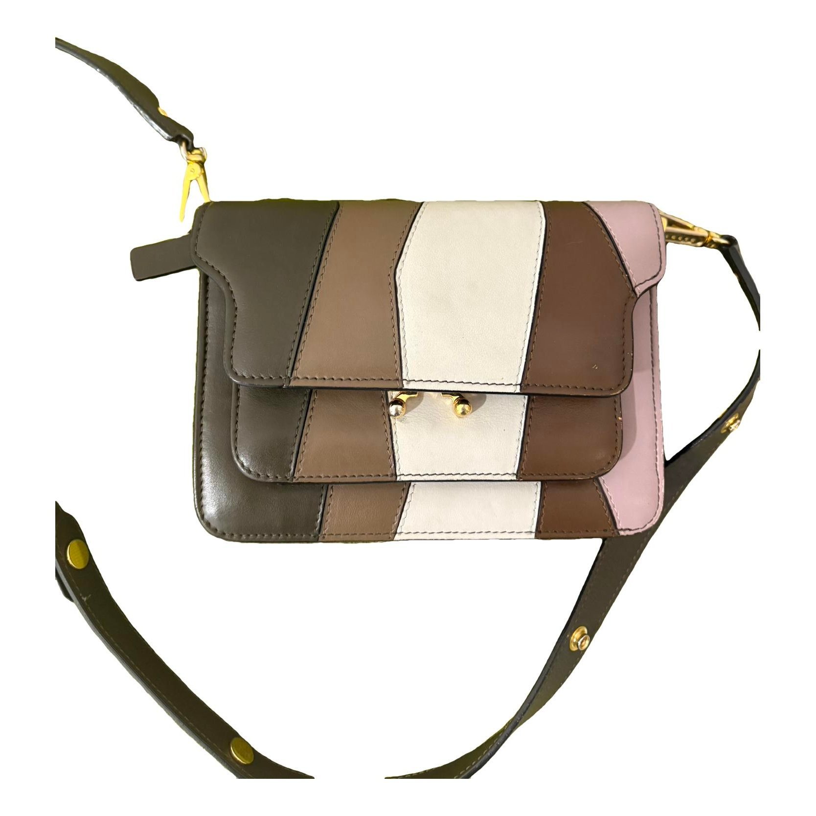 Trunk leather crossbody bag