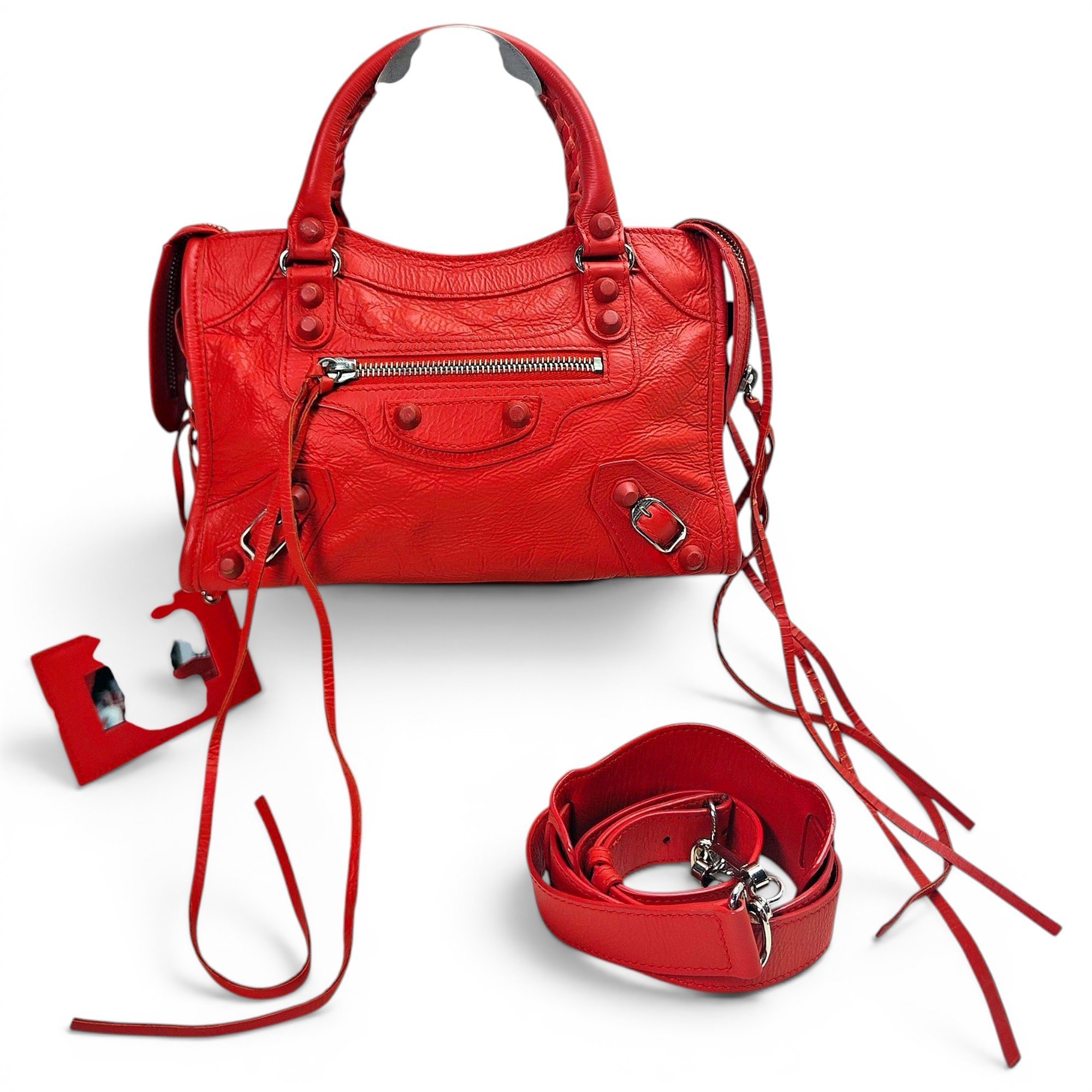 City leather handbag