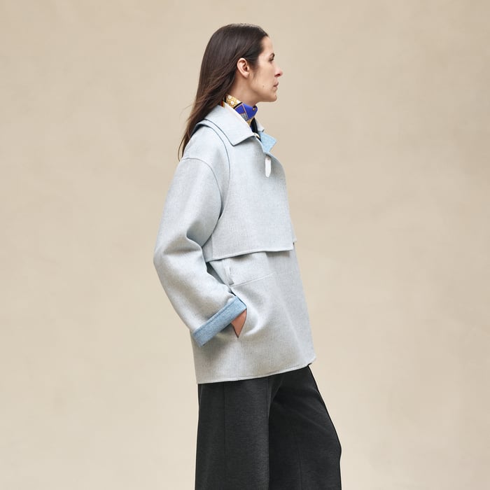 Bleu Trench Modular Cashmere Coat