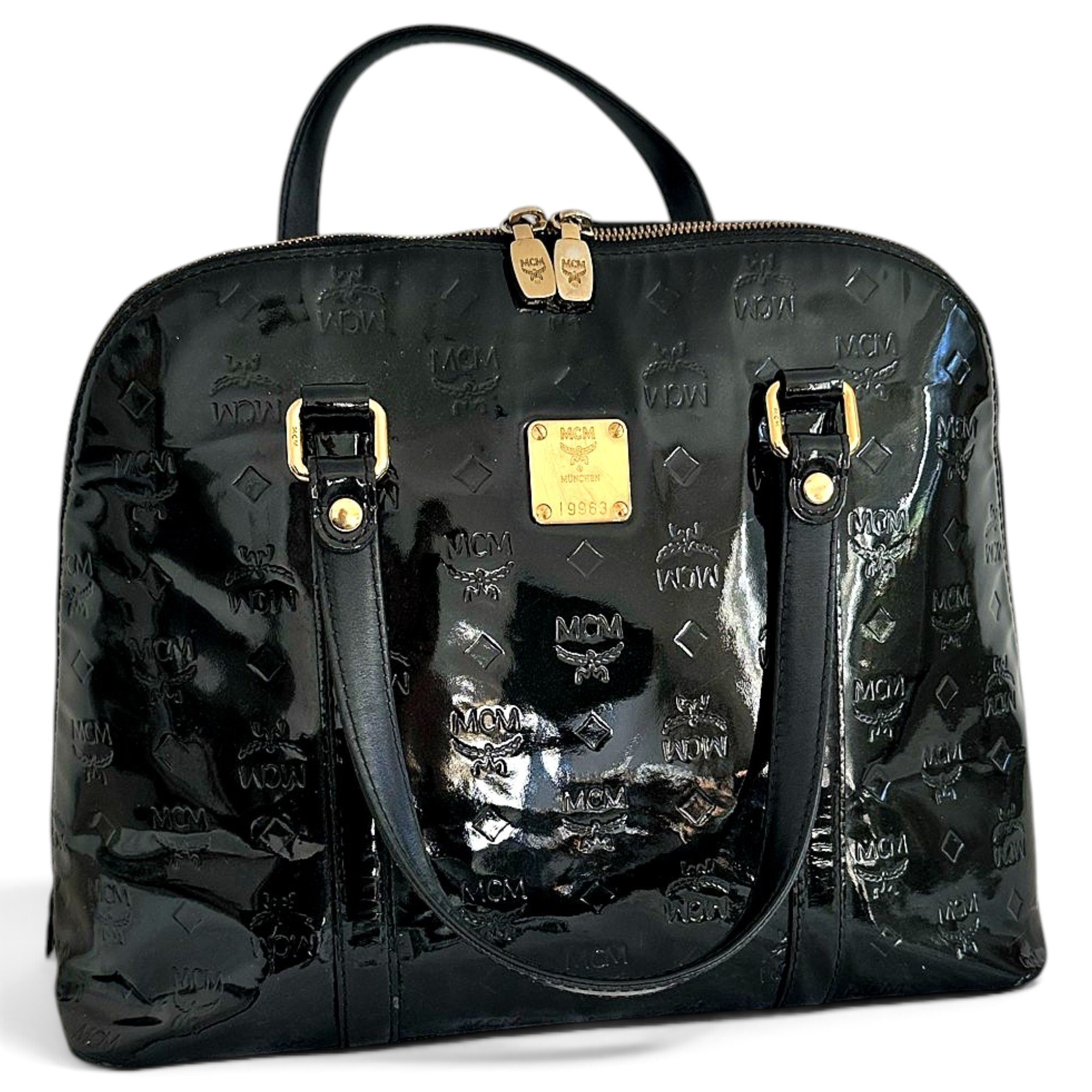 Patent leather handbag