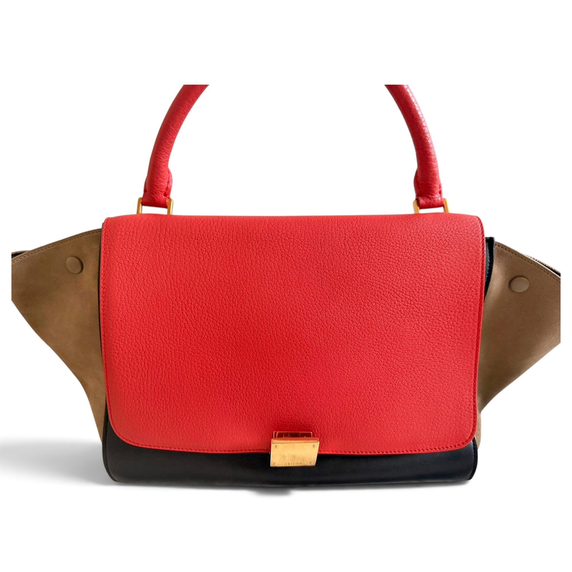 Trapèze leather handbag