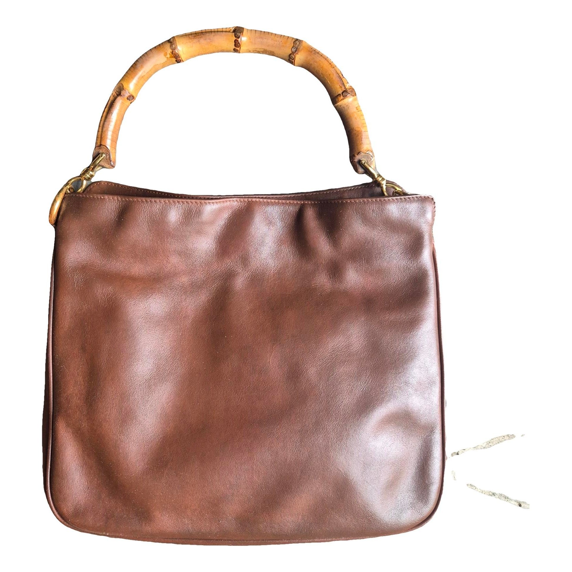 Bamboo Top Handle leather handbag