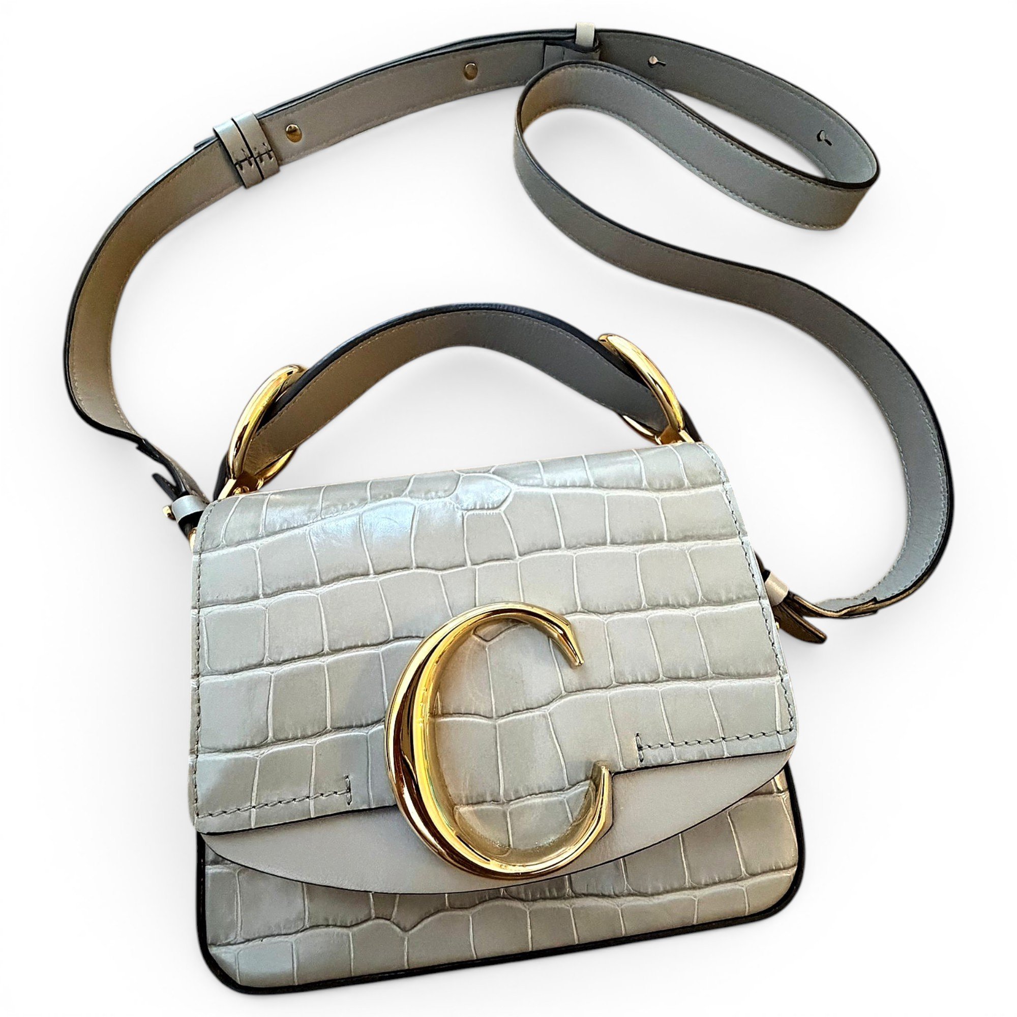 C leather crossbody bag