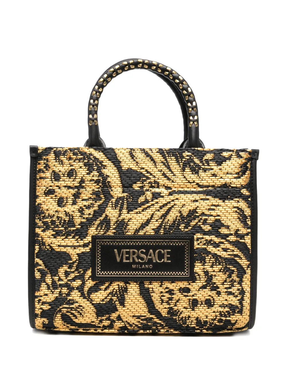 small Barocco Athena raffia tote bag