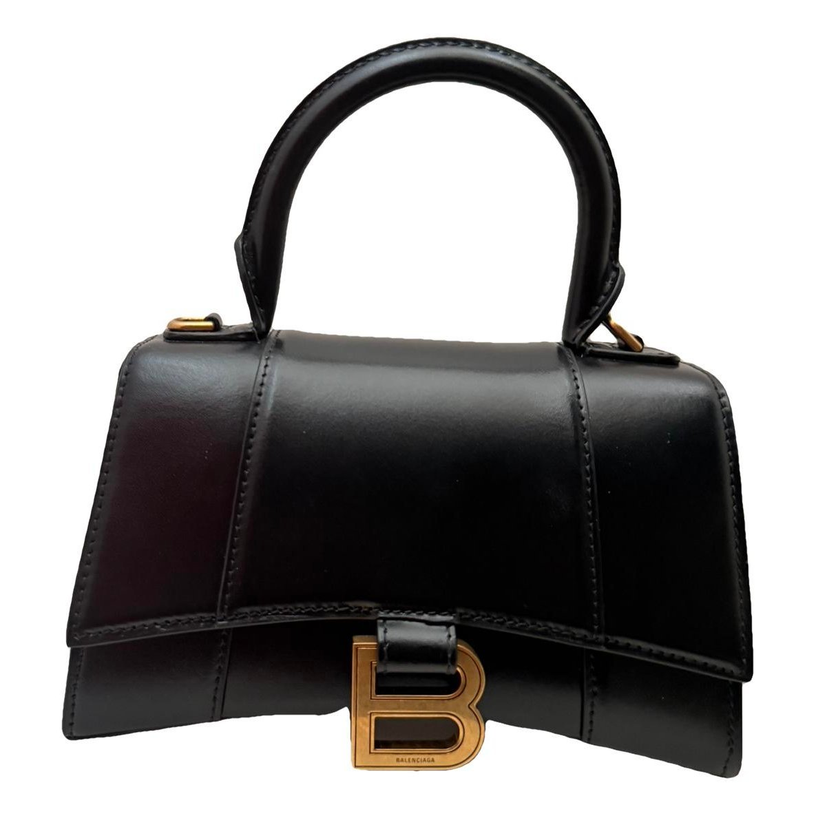Hourglass leather handbag