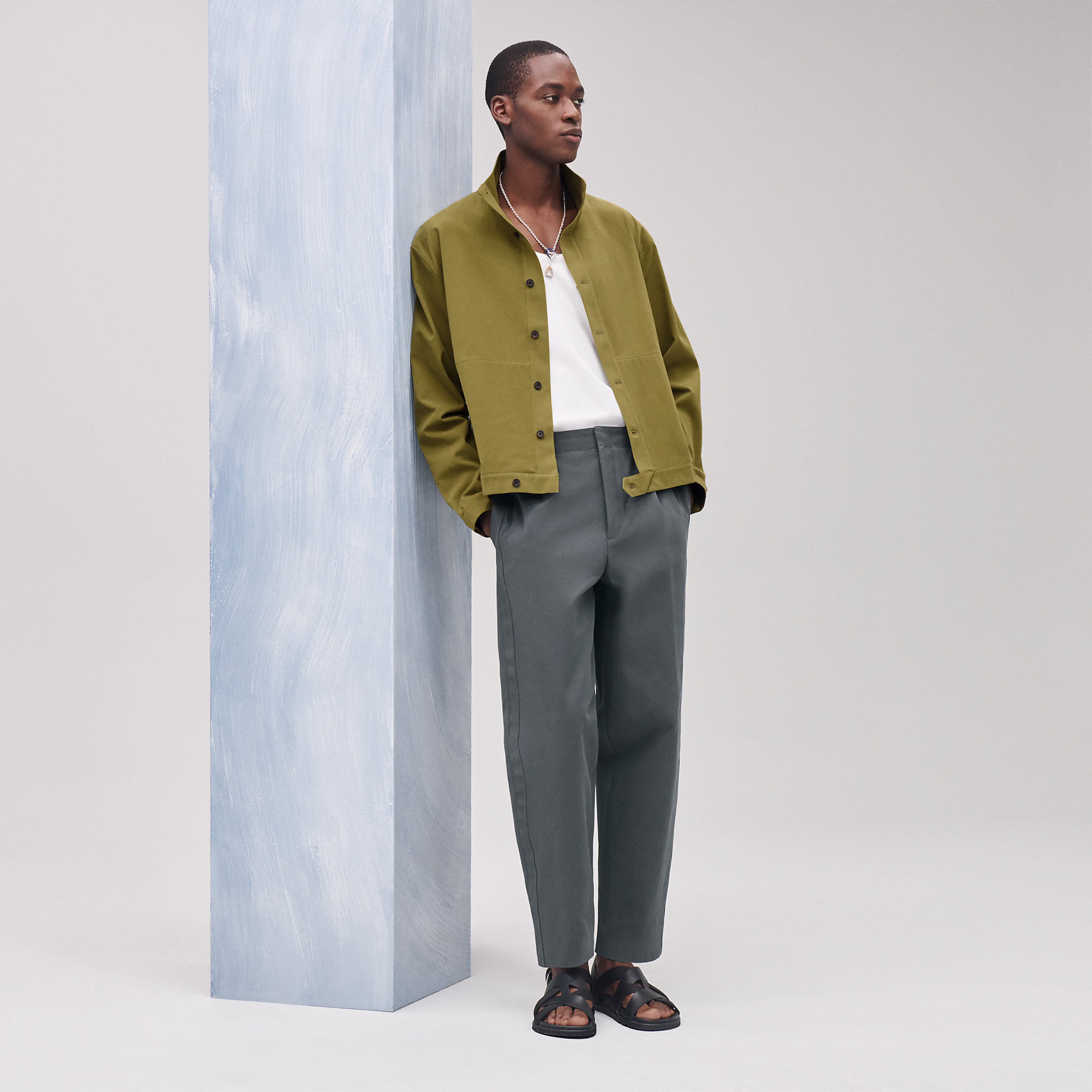 "Pique plie" buttoned jacket