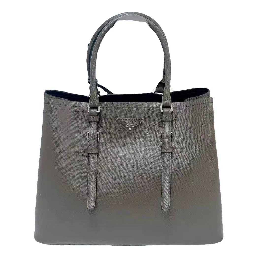 Double leather handbag