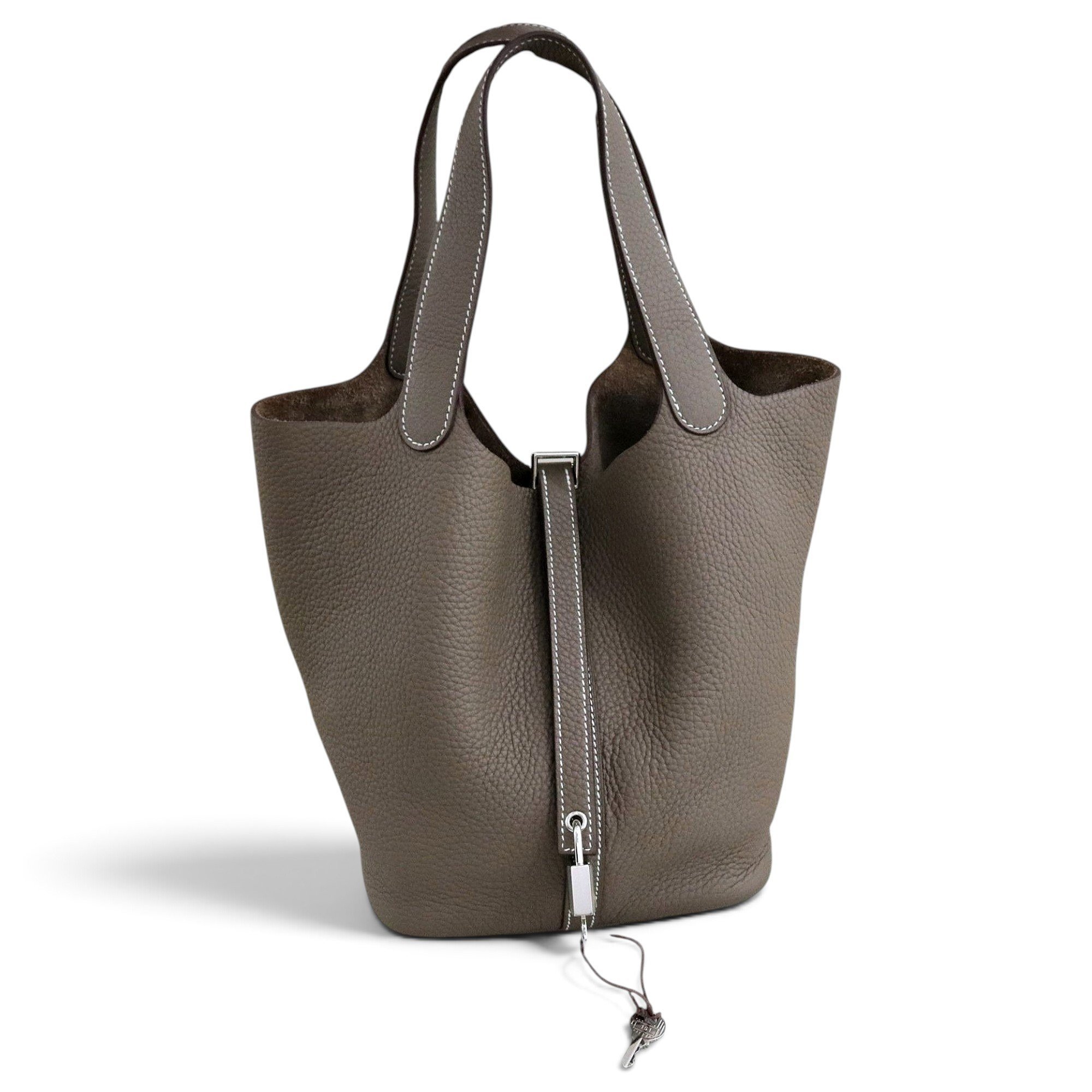 Picotin leather tote