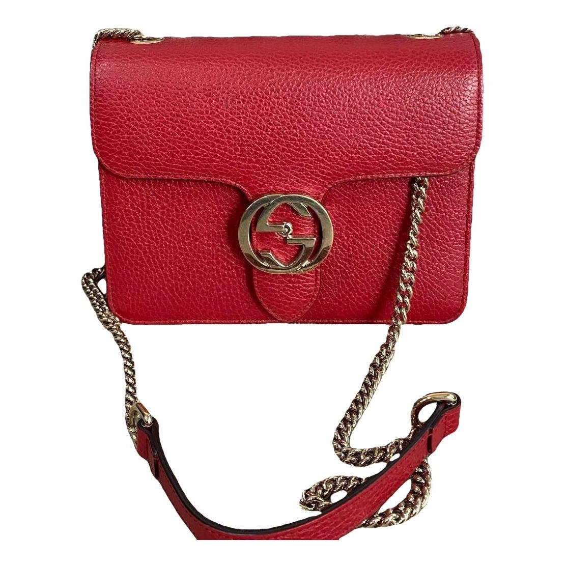 Interlocking leather handbag