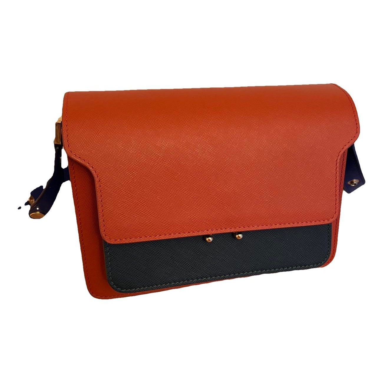 Trunk leather crossbody bag