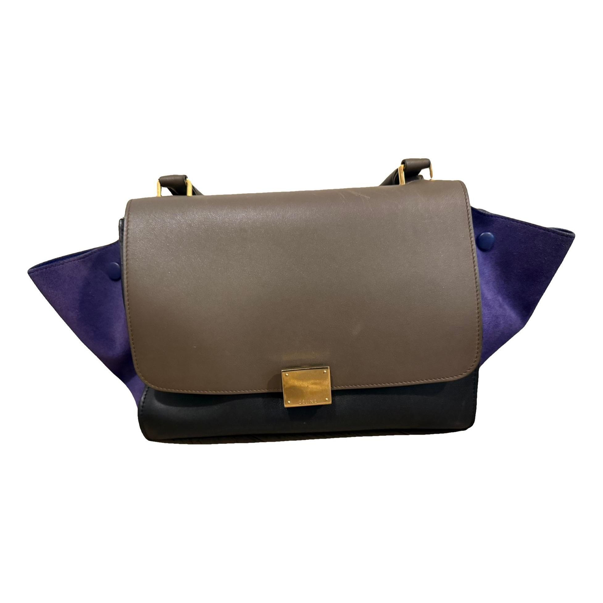 Trapèze leather handbag