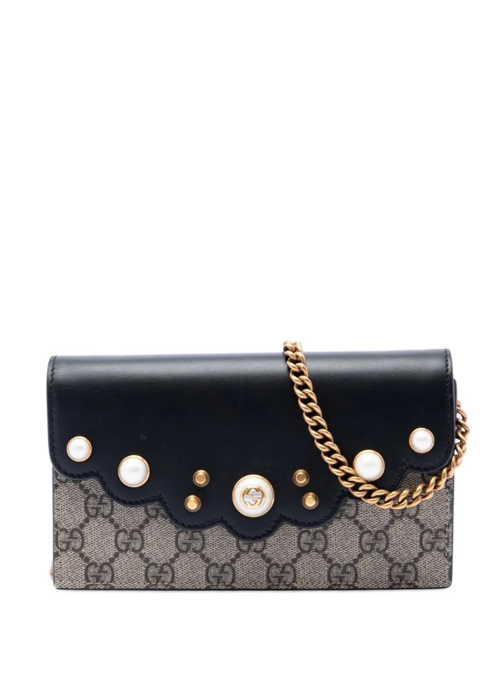 2000-2015 GG Supreme Peony Pearly Wallet On Chain crossbody bag