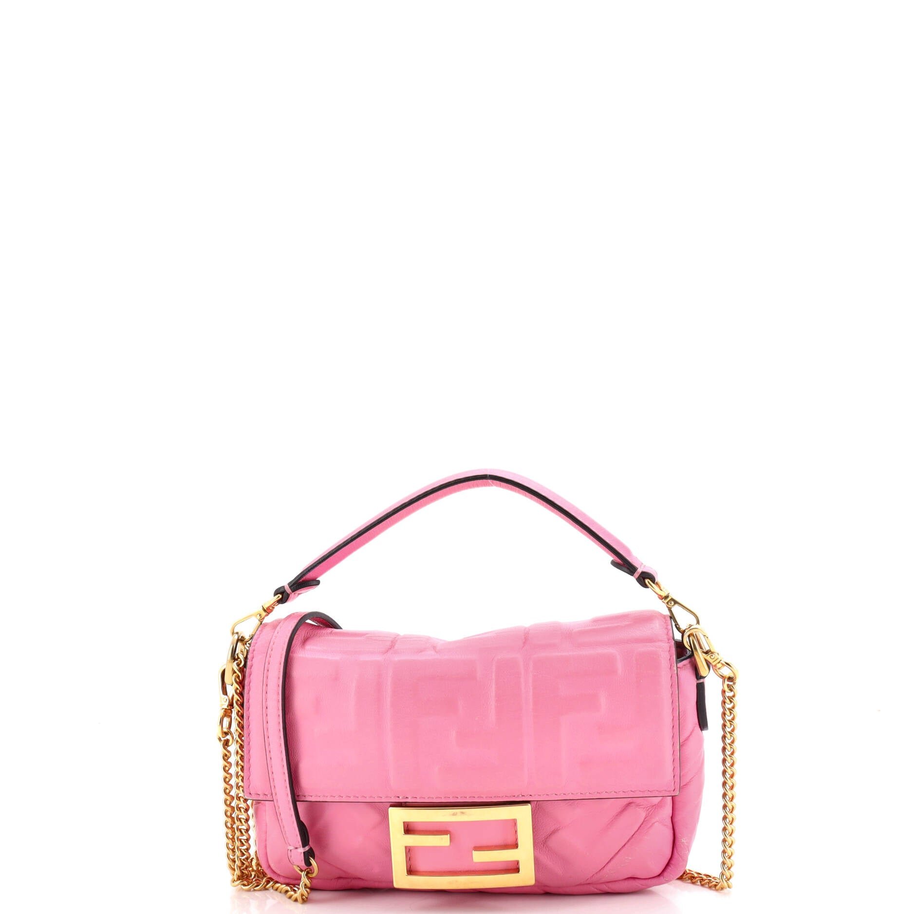 Baguette NM Bag Zucca Embossed Leather Mini