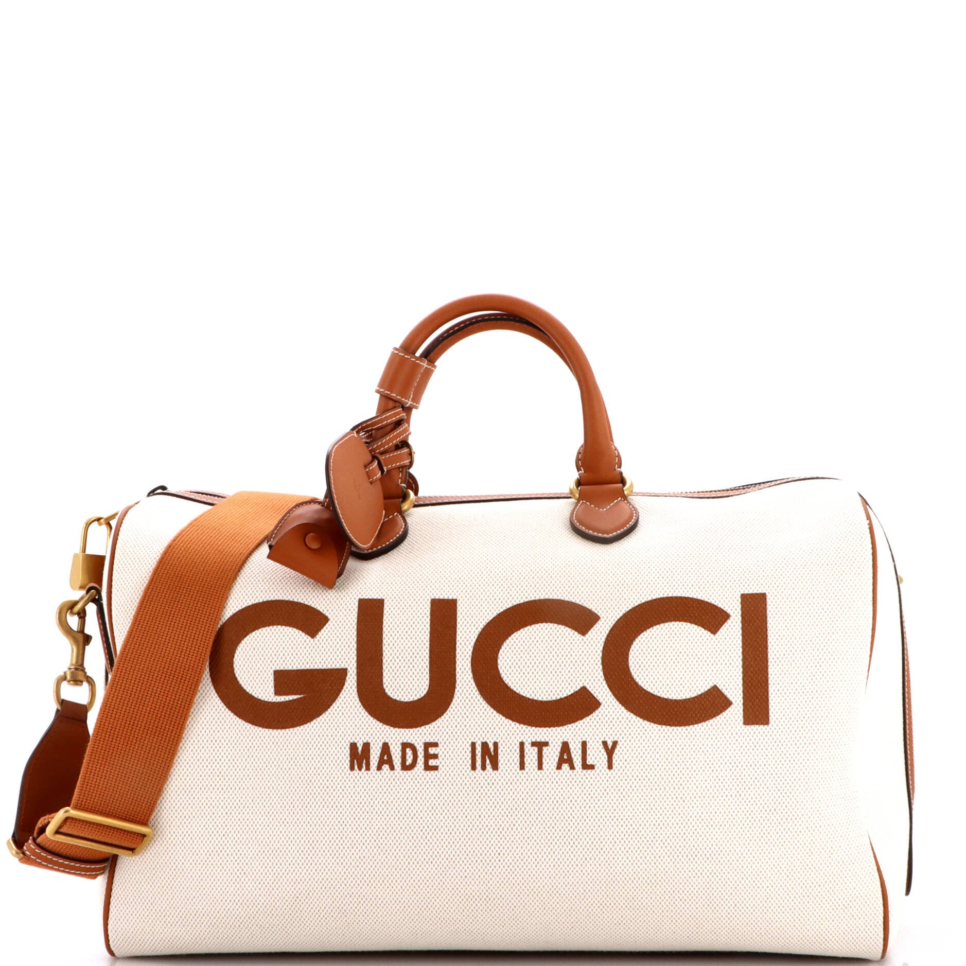 Logo Convertible Duffle Bag Printed Canvas Large