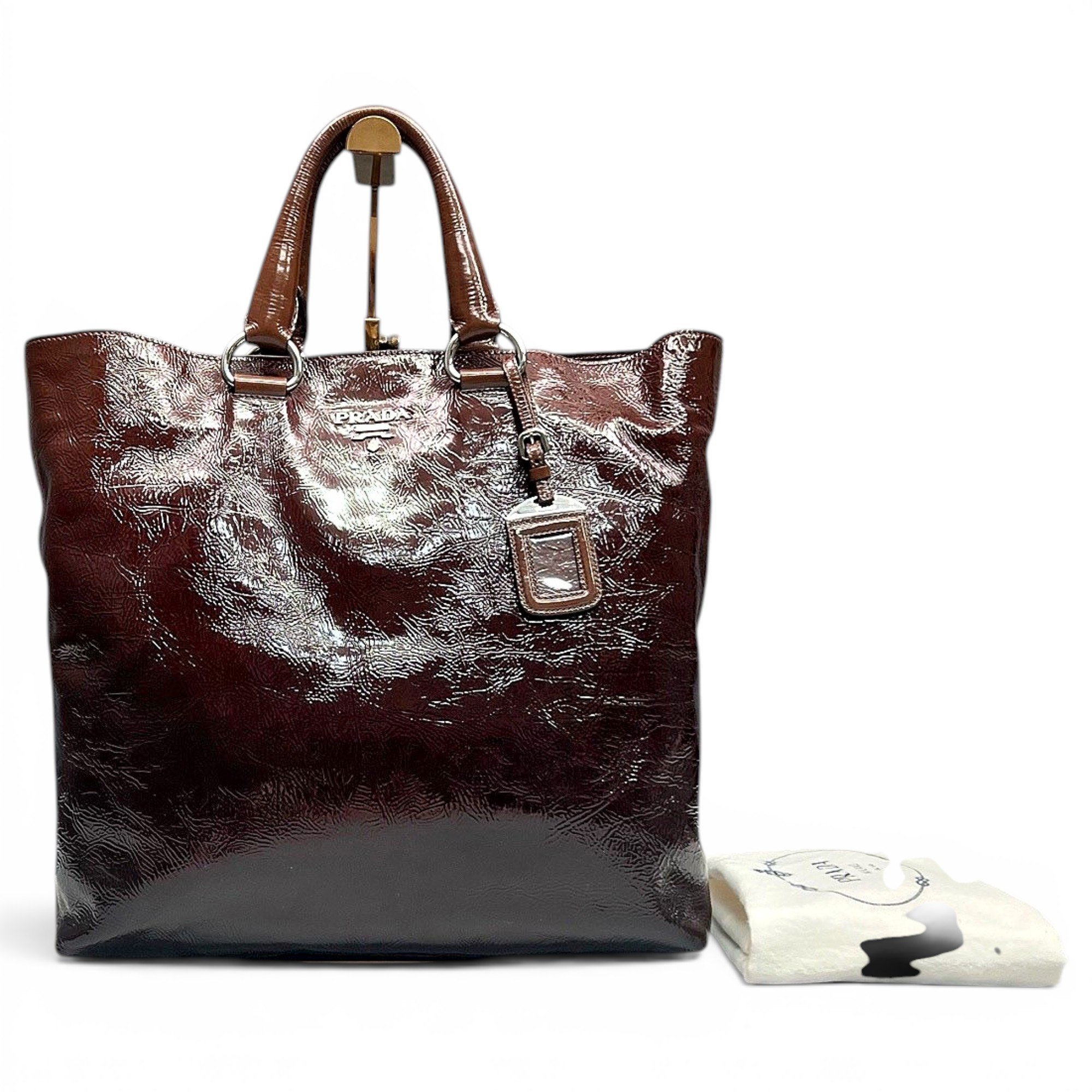 Patent leather tote