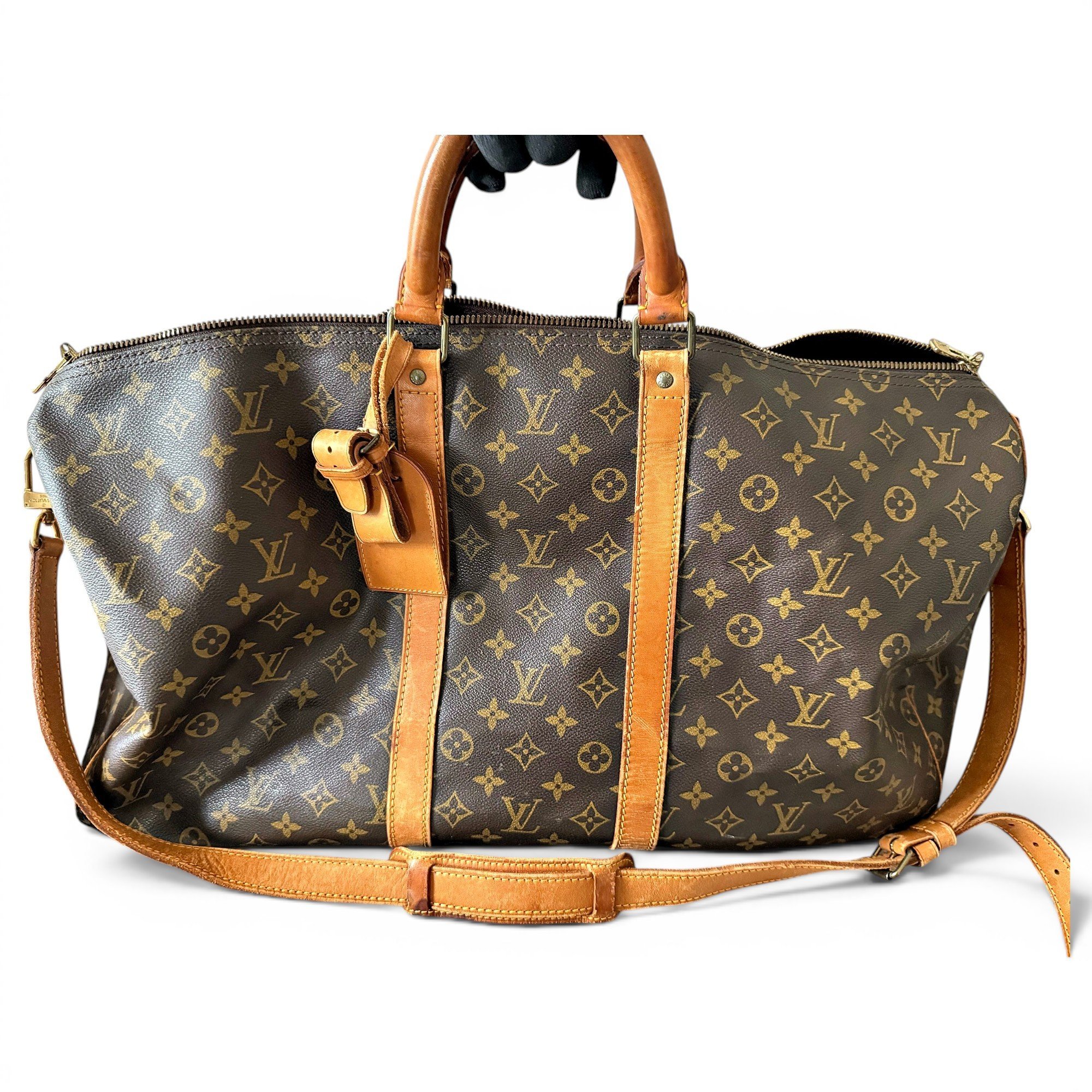 Keepall leather travel bag