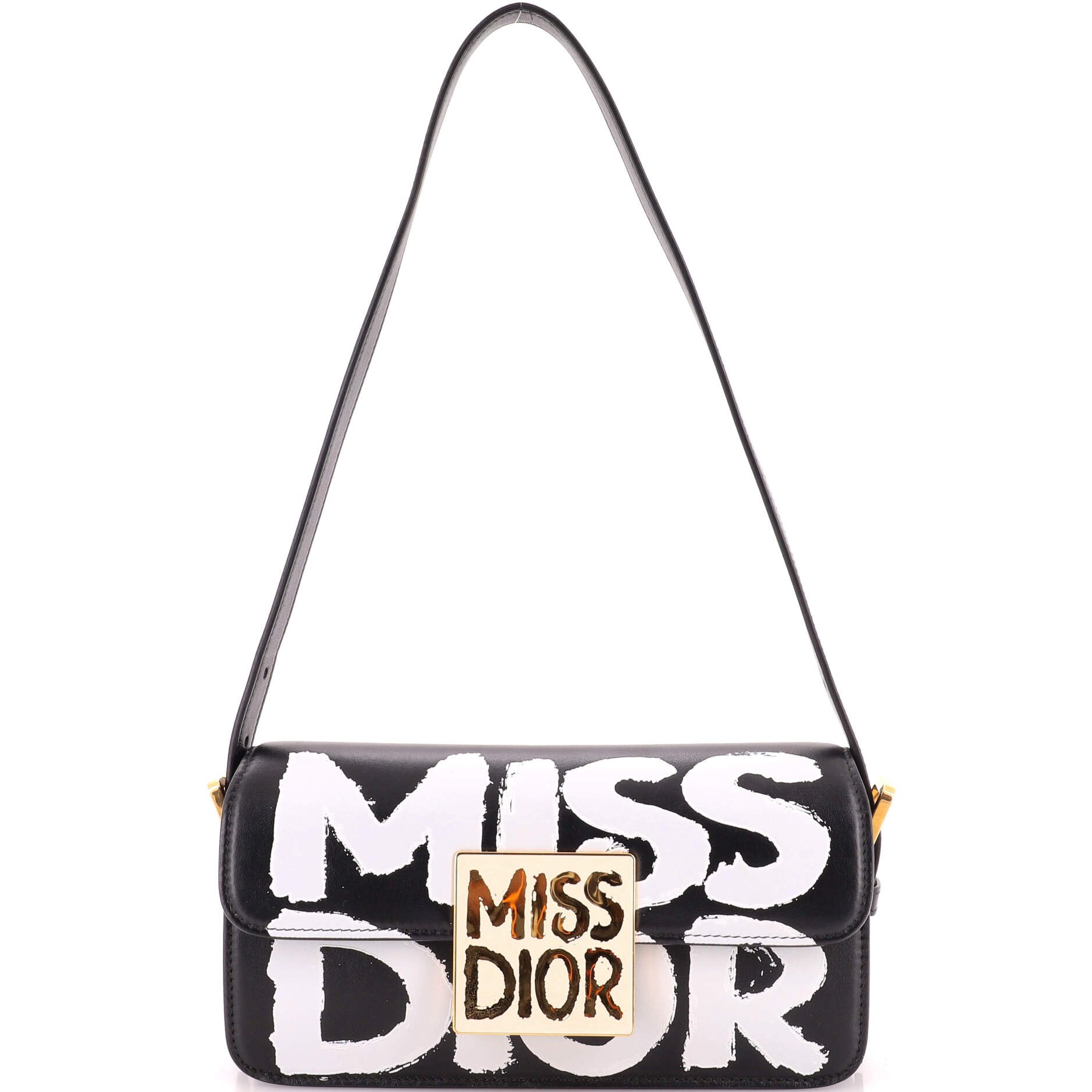 Graffiti Miss Dior Flap Bag Printed Leather
