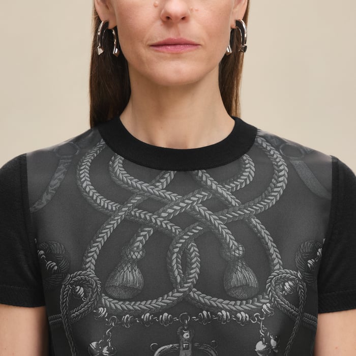 Gris Charbon "Palefroi Remix" Short-sleeve Twillaine Sweater