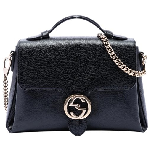 Interlocking leather satchel