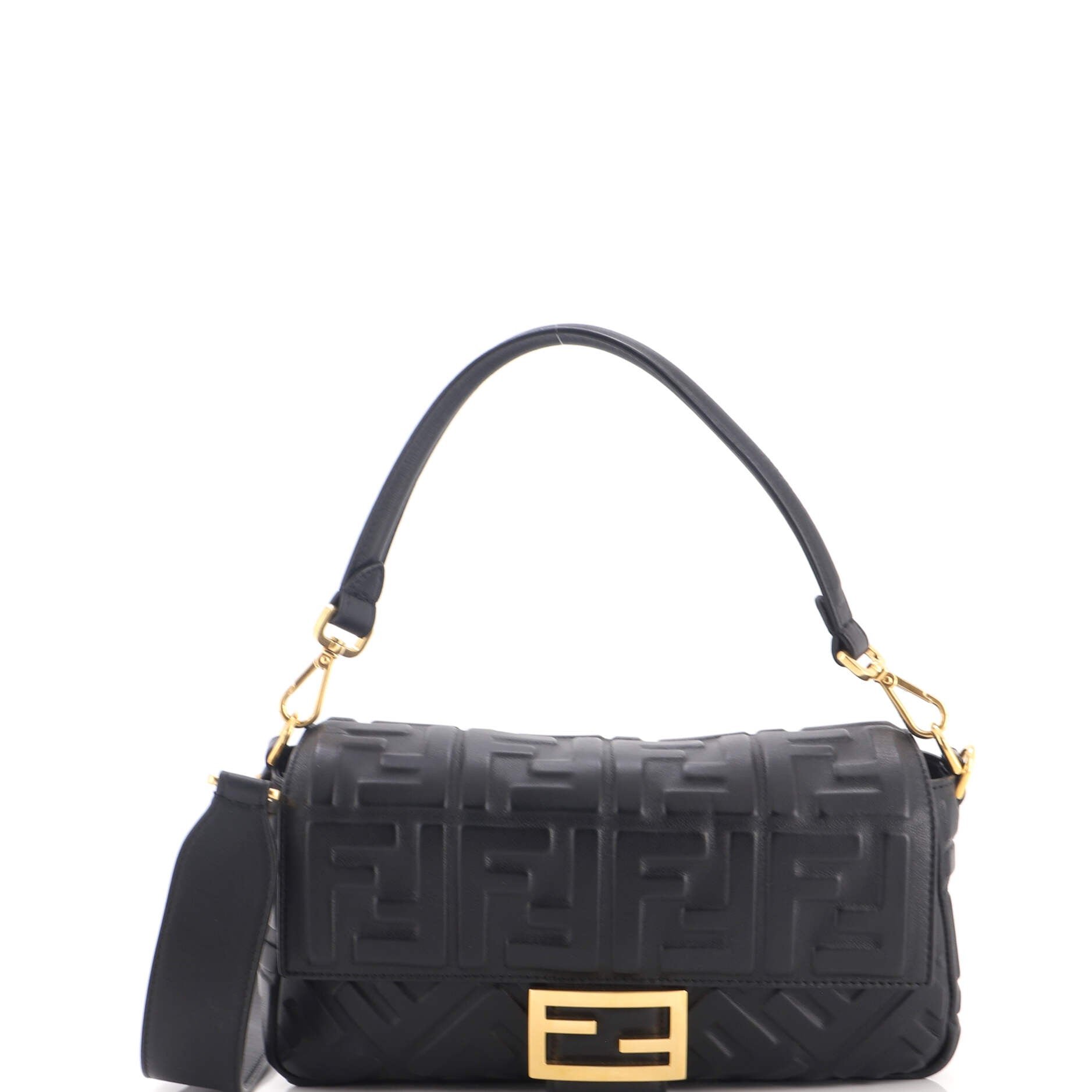 Baguette NM Bag Zucca Embossed Leather Medium